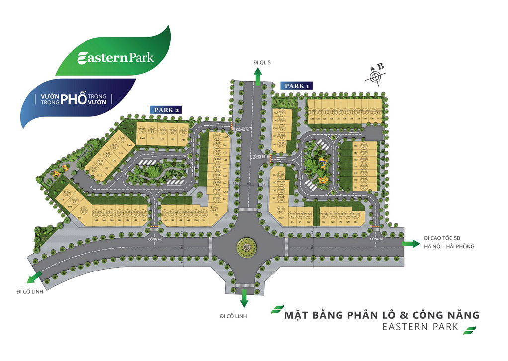 phân khu dự án biệt thự liền kề Eastern Park long biên