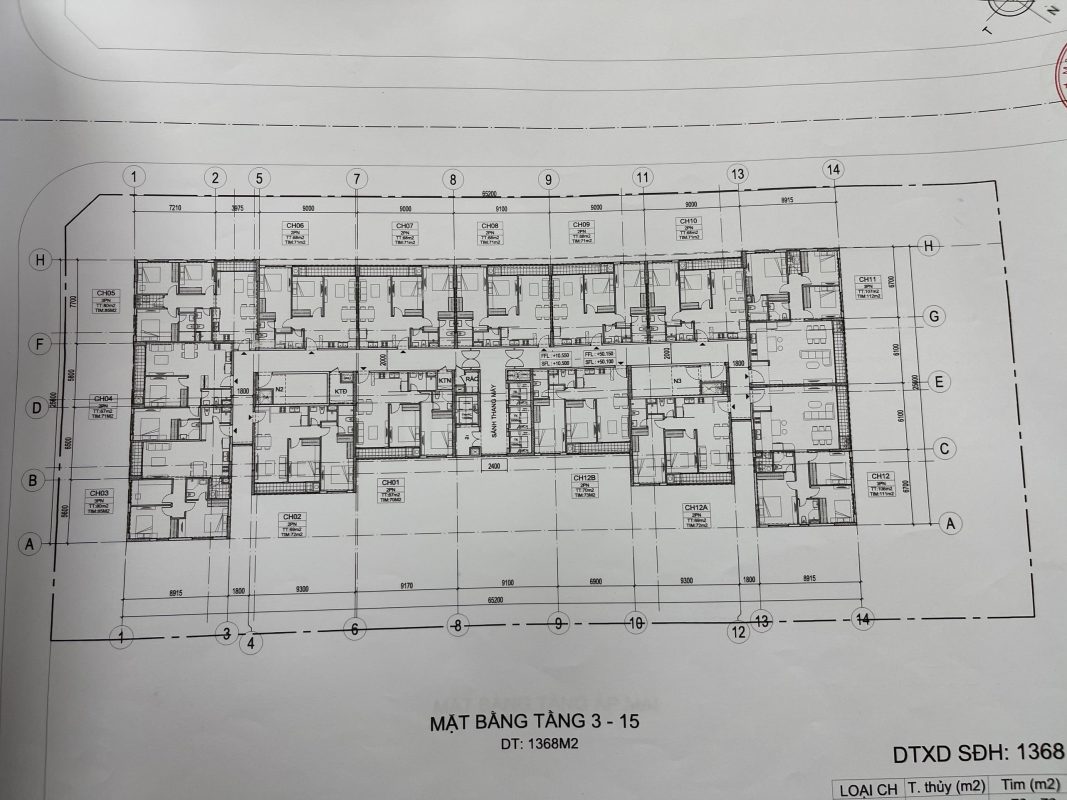 mặt bằng căn hộ chung cư phương dong green home
