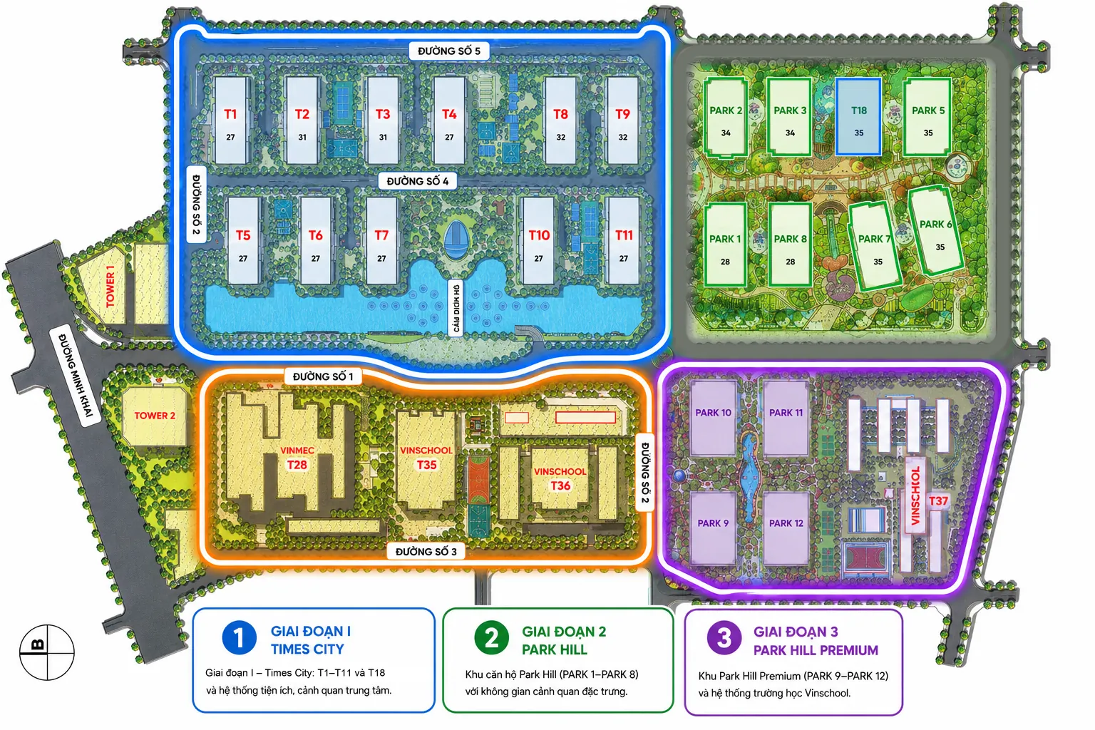 mặt bằng tổng quan Vinhomes Times City