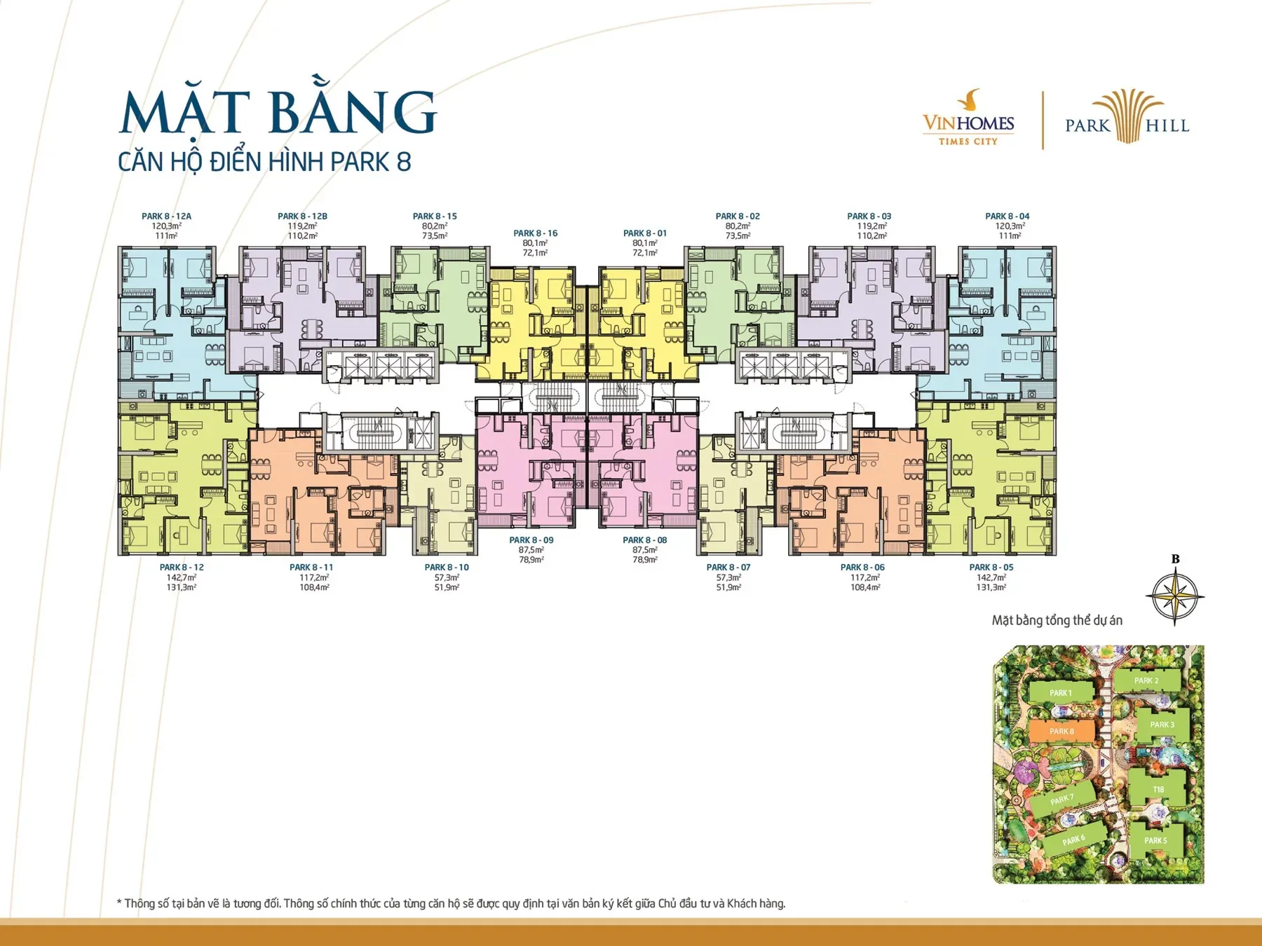 Mặt bằng điển hình chung cư Park 8 times City