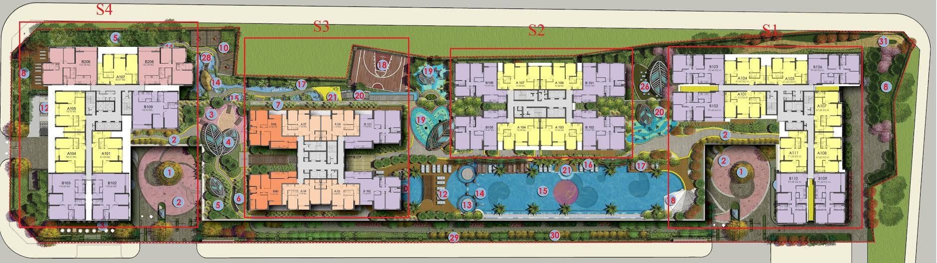 Seasons Avenue Mặt bằng tổng quan