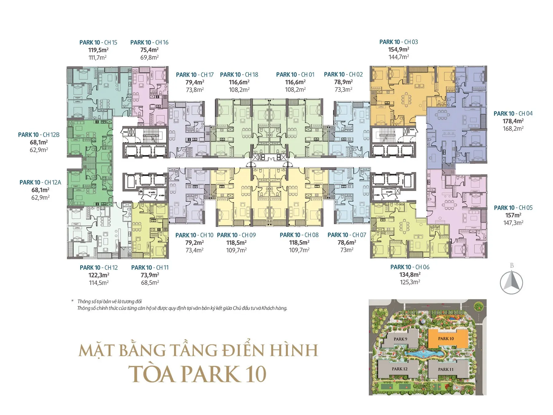 mặt bằng điển hình chung cư Park 10 Times City