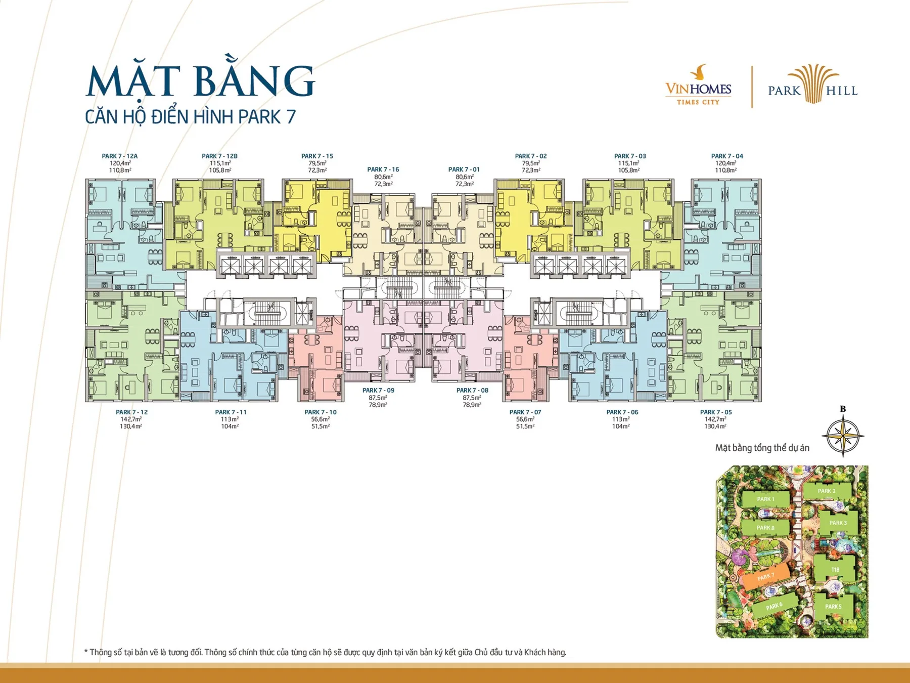 mặt bằng điển hình Park 7 Times City