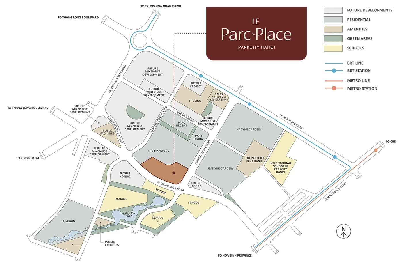 Sơ đồ quy hoạch giao thông ParkCity Hanoi