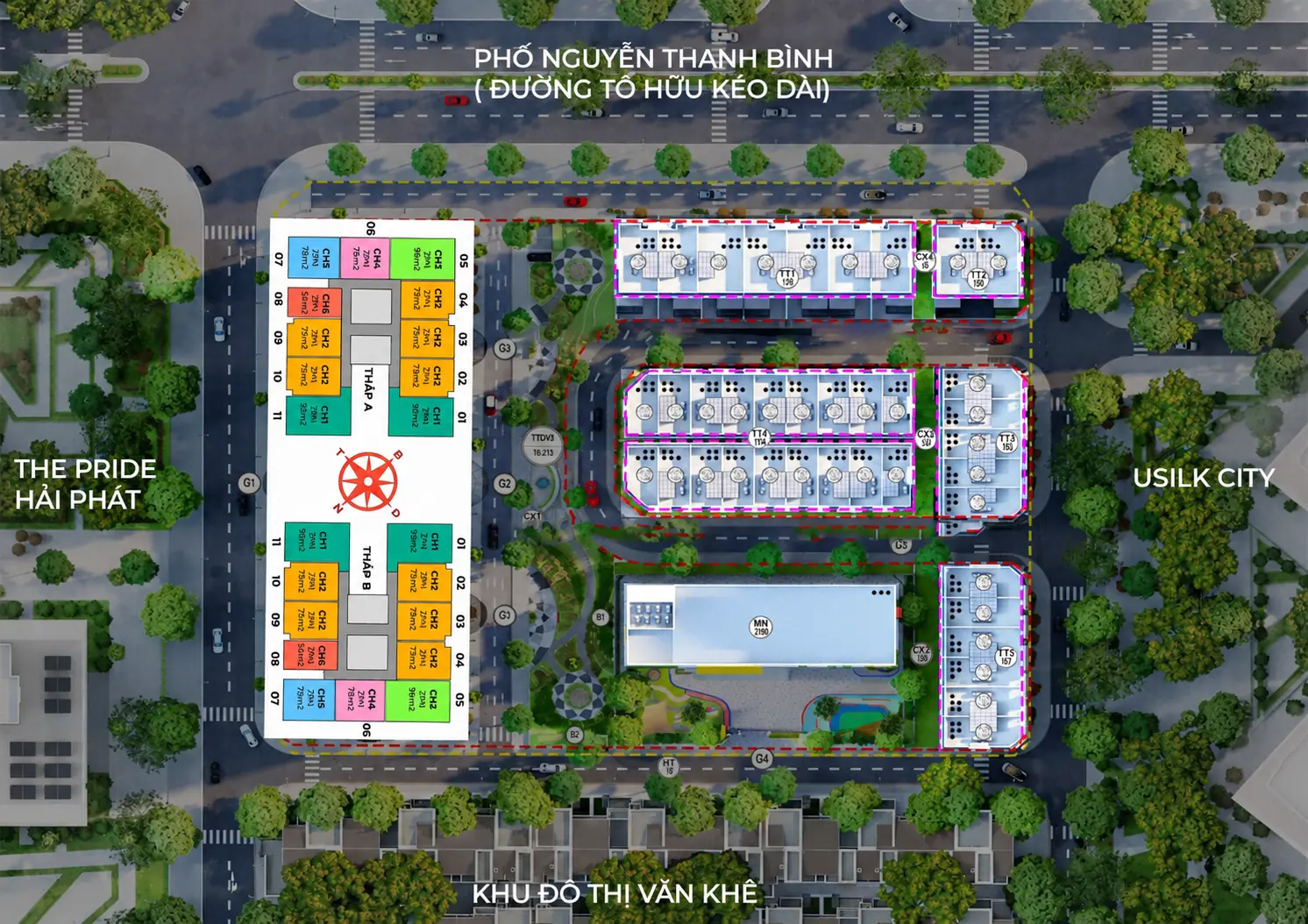 Mặt bằng tổng thể chung cư The Charm An Hưng