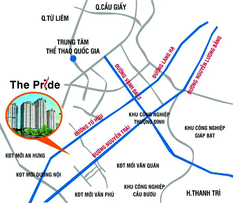 Vị trí chung cư The Pride Hà Đông