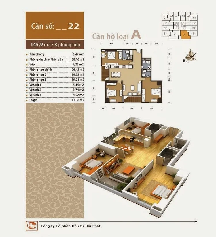 The Pride Hà Đông mặt bằng căn loại a