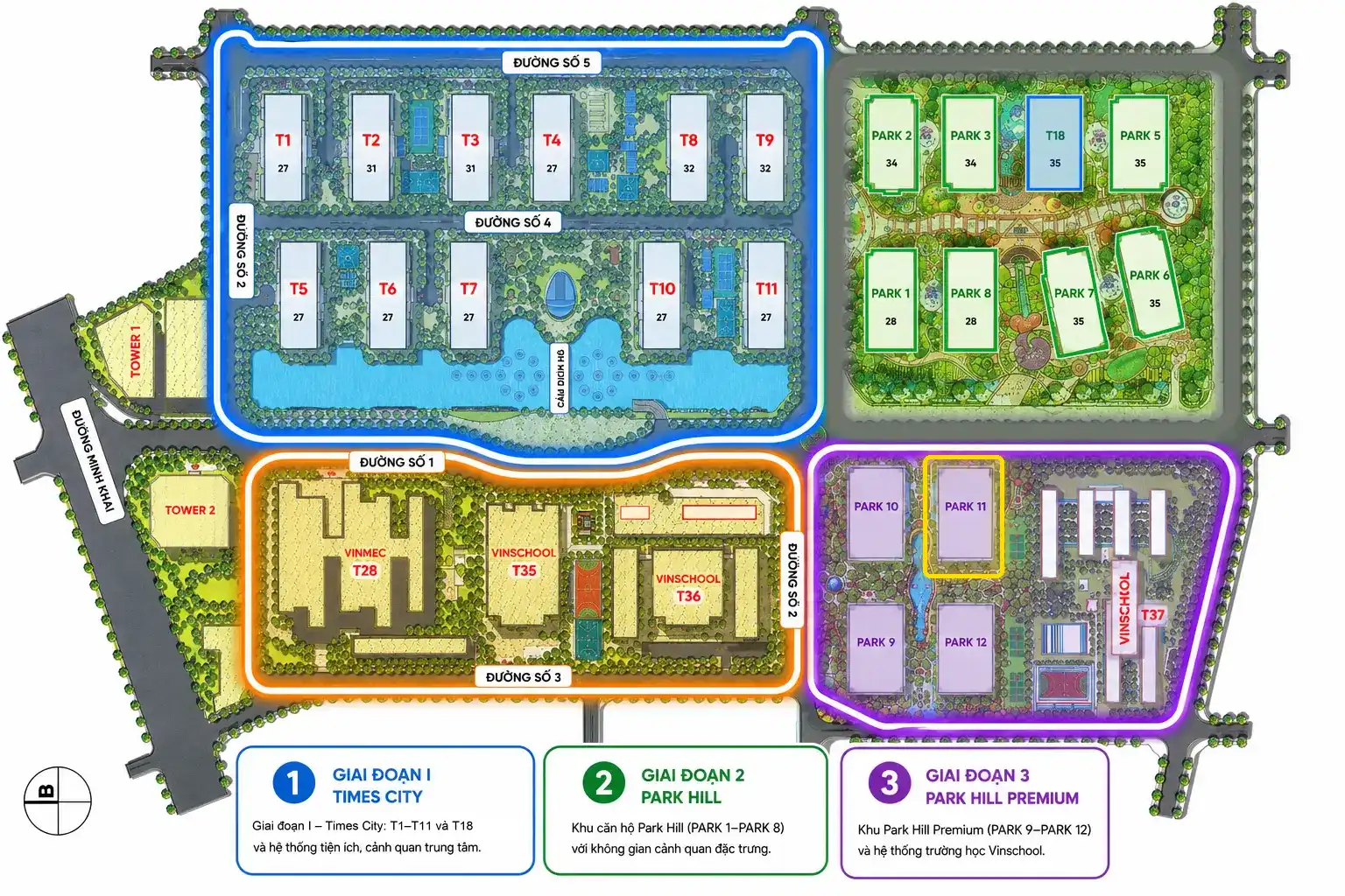 Vị trí chung cư Park 11 Times City